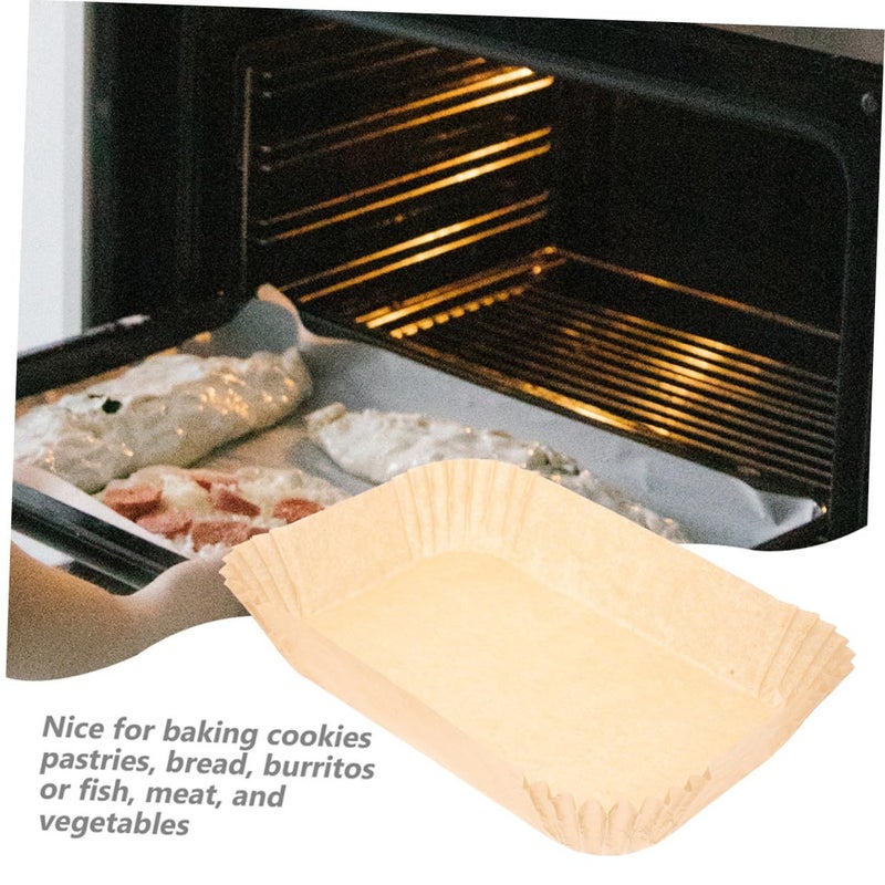 60 Pcs Unbleached Non Stick Air Fryer Paper Liners Rectangular 22x14cm Oil Absorbing Heat Resistant Mats For Cooking And Baking - Image 4
