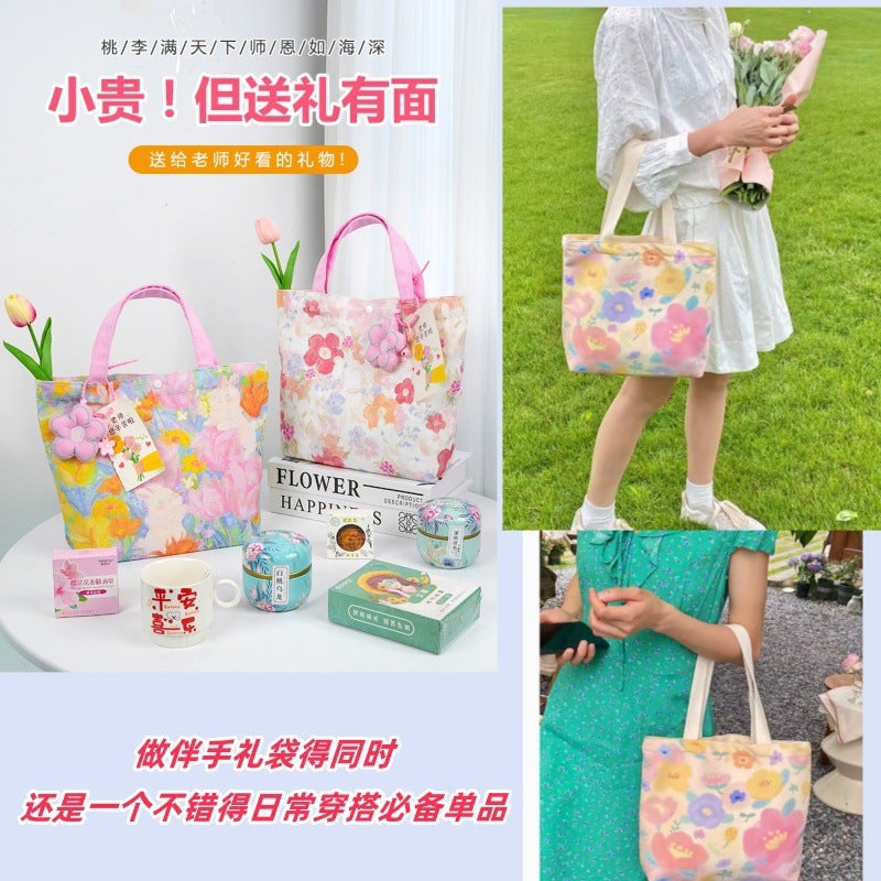 Teacher'S Day Gift Gift Hand-Held Gift Bag Packaging New Canvas Tote Bag High Sense Practical - Image 3