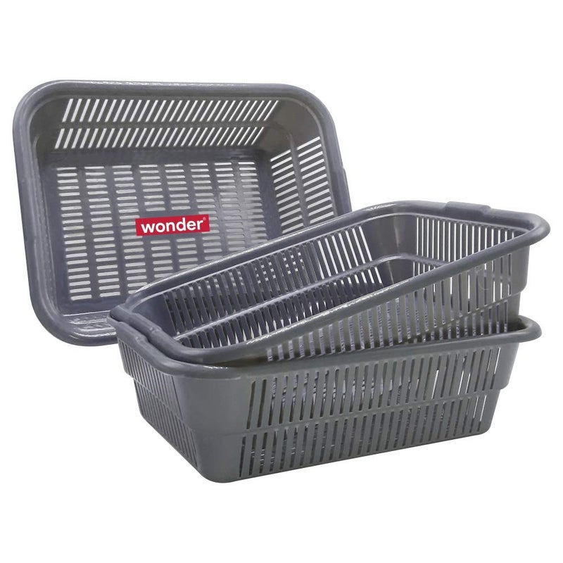 Wonder Homeware Prime Natasha 1013 Multipurpose Basket, Set of 3 Pcs 4 Ltr (Grey) - Image 5