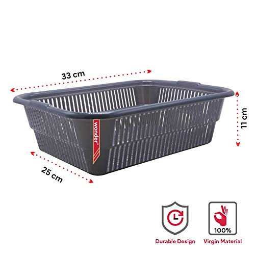 Wonder Homeware Prime Natasha 1013 Multipurpose Basket, Set of 3 Pcs 4 Ltr (Grey) - Image 2