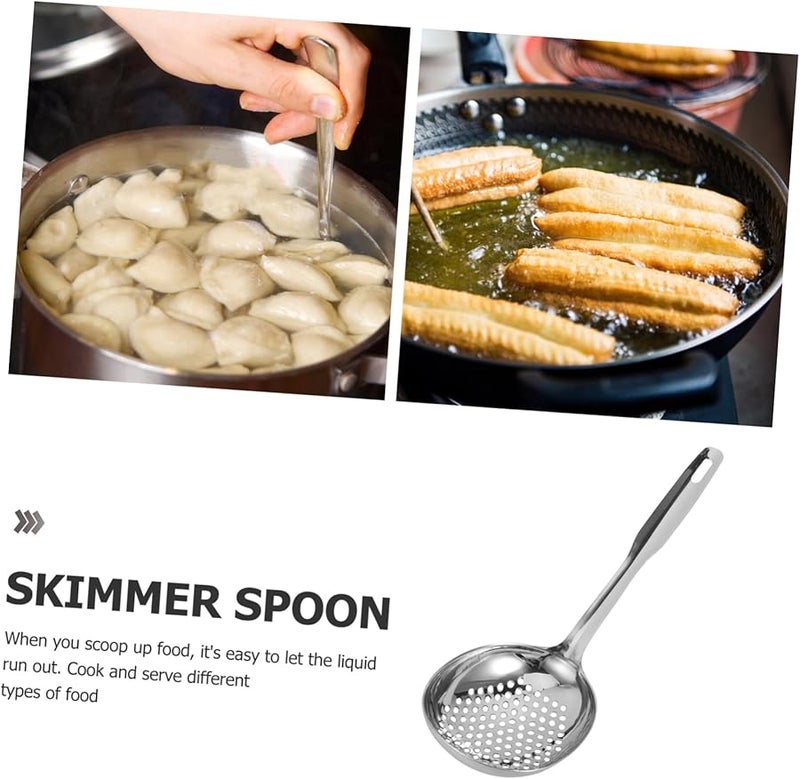 Unomor Slotted Spoon Kitchen Colander Fryer Scoop Stainless Steel Easy to Clean - Image 4