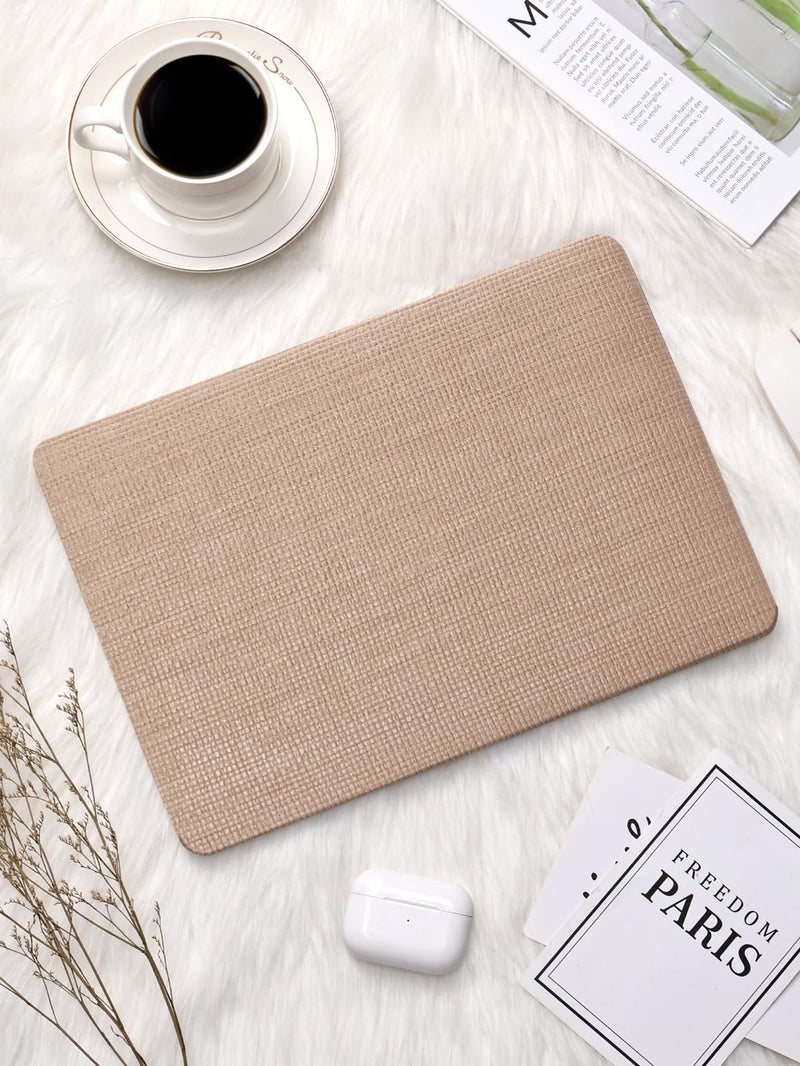 Seorsok Compatible with New MacBook Air 13.6 inch Case M4 M3 M2 2025 2024-2022 Release A3240 A2681 A3113,Elegant Leather Plastic Hard Shell Case with Transparent Keyboard Cover,Brown No Logo Cutout - Image 4