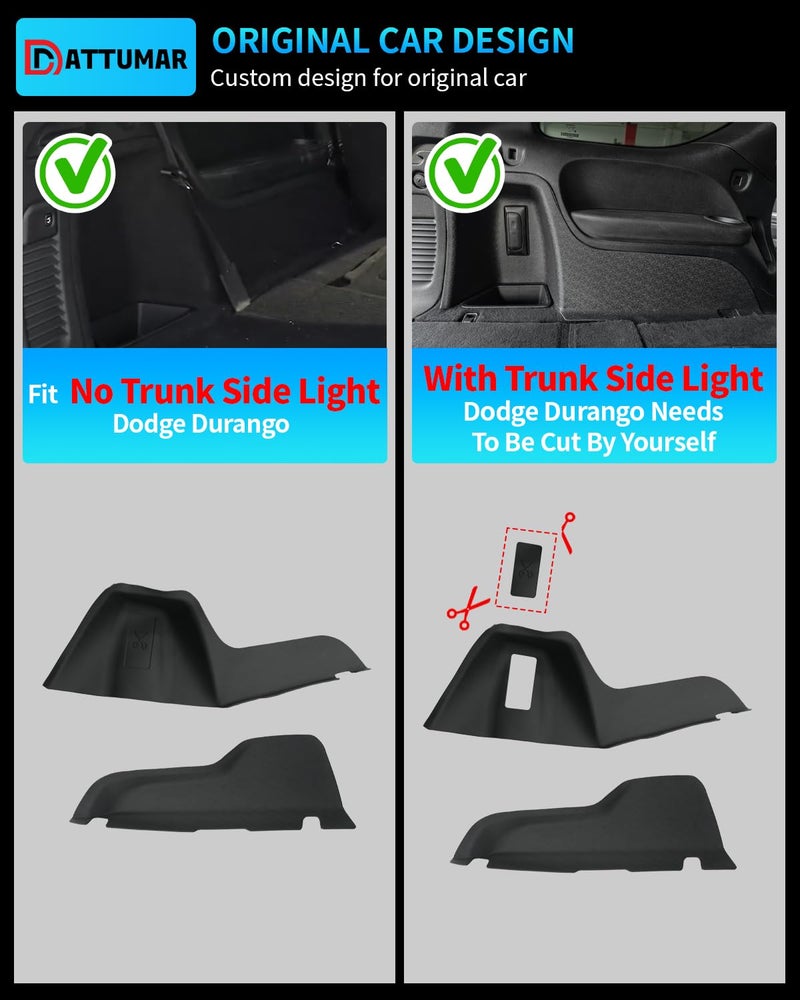 Generic Dattumar Trunk Sidewall Protector Compatible with 2016-2024 2025 Dodge Durango 6&7 Seater Cargo Side Guard Cover TPE Mat All Weather 2024 Durango Accessories (Trunk Sidewall Mat)  - Image 2