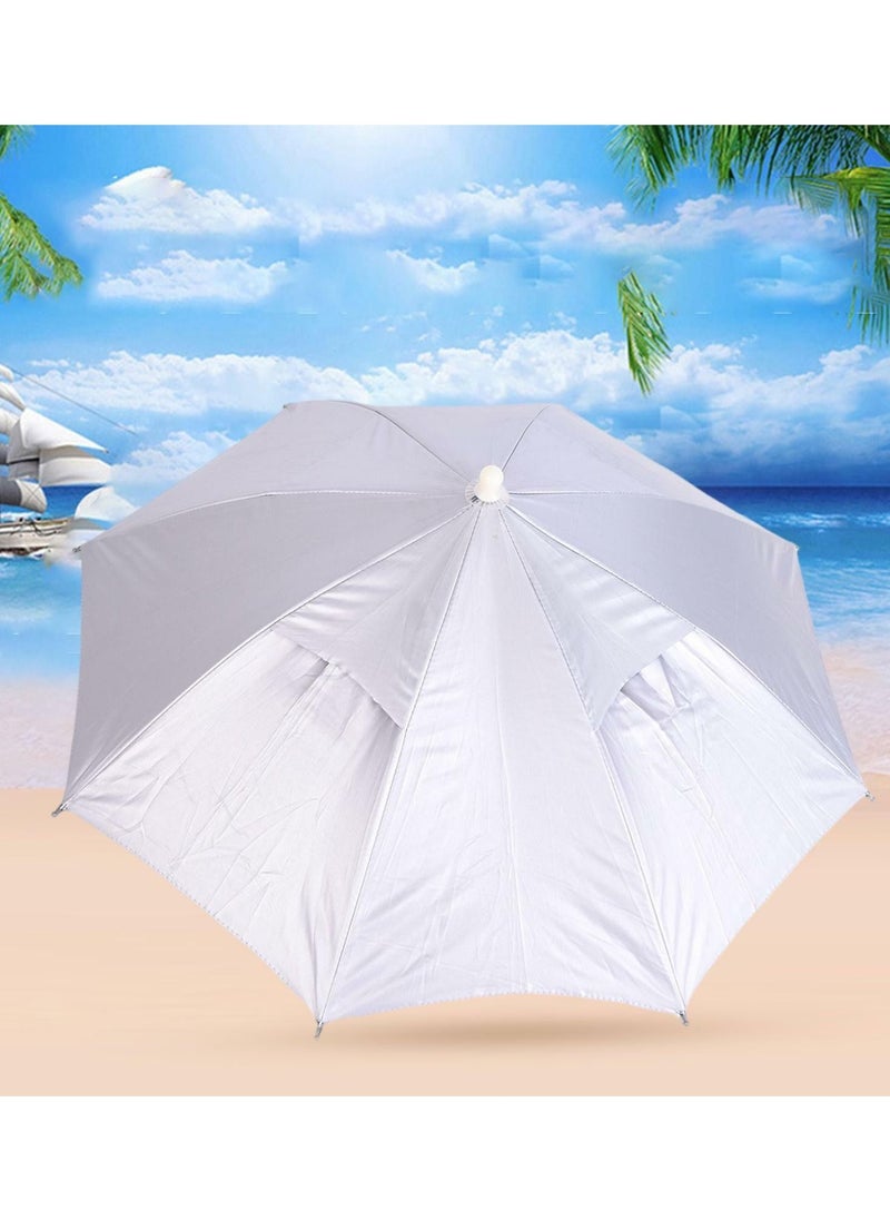 Generic - Two Pcs Foldable Nylon Fabric Head Umbrella Hat Fishing Camping Headwear For Outdoor Activities And Sunlight UV Protection Hands Free Elastic Waterproof Folding Headband Cap - Image 1