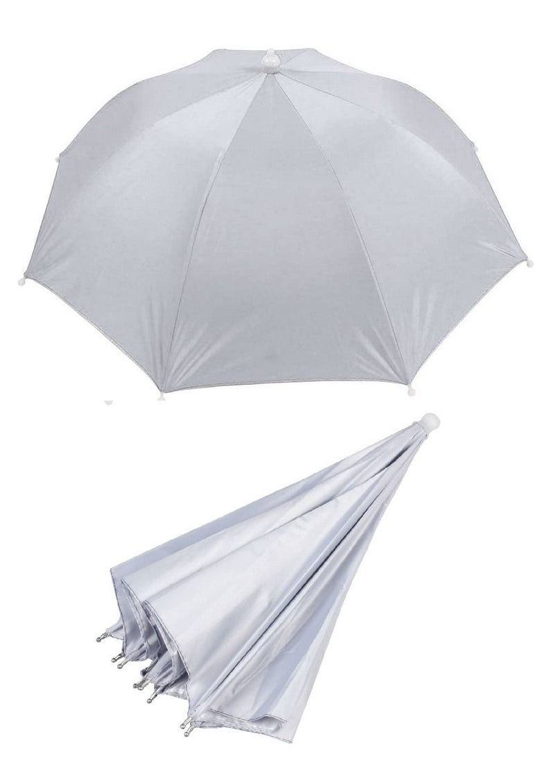 Generic - Two Pcs Foldable Nylon Fabric Head Umbrella Hat Fishing Camping Headwear For Outdoor Activities And Sunlight UV Protection Hands Free Elastic Waterproof Folding Headband Cap - Image 1
