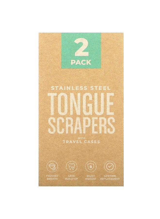 BASIC CONCEPTS basicConcepts, Stainless Steel Tongue Scrapers, 2 Pack  - Image 1
