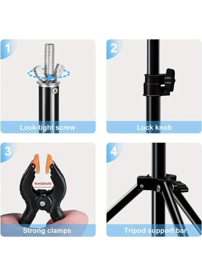 7x7ft 2x2m Adjustable Photo Backdrop Stand With Crossbars Clamps Balloon Arch Support - Image 4