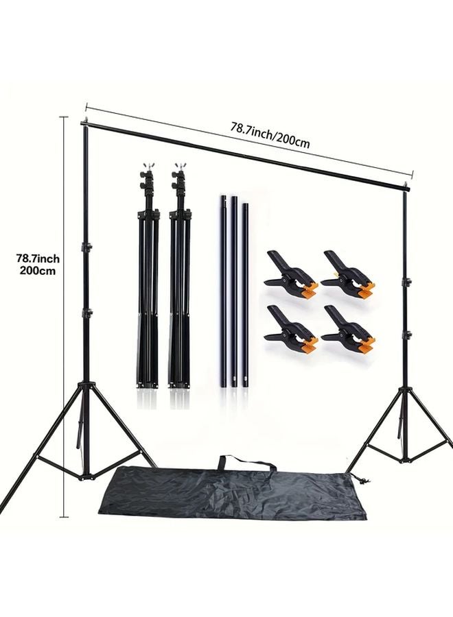 7x7ft 2x2m Adjustable Photo Backdrop Stand With Crossbars Clamps Balloon Arch Support - Image 2