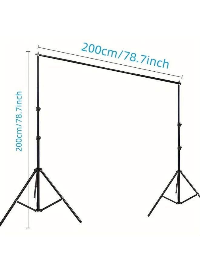 7x7ft 2x2m Adjustable Photo Backdrop Stand With Crossbars Clamps Balloon Arch Support - Image 3