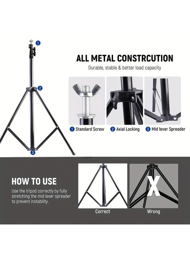 7x7ft 2x2m Adjustable Photo Backdrop Stand With Crossbars Clamps Balloon Arch Support - Image 5