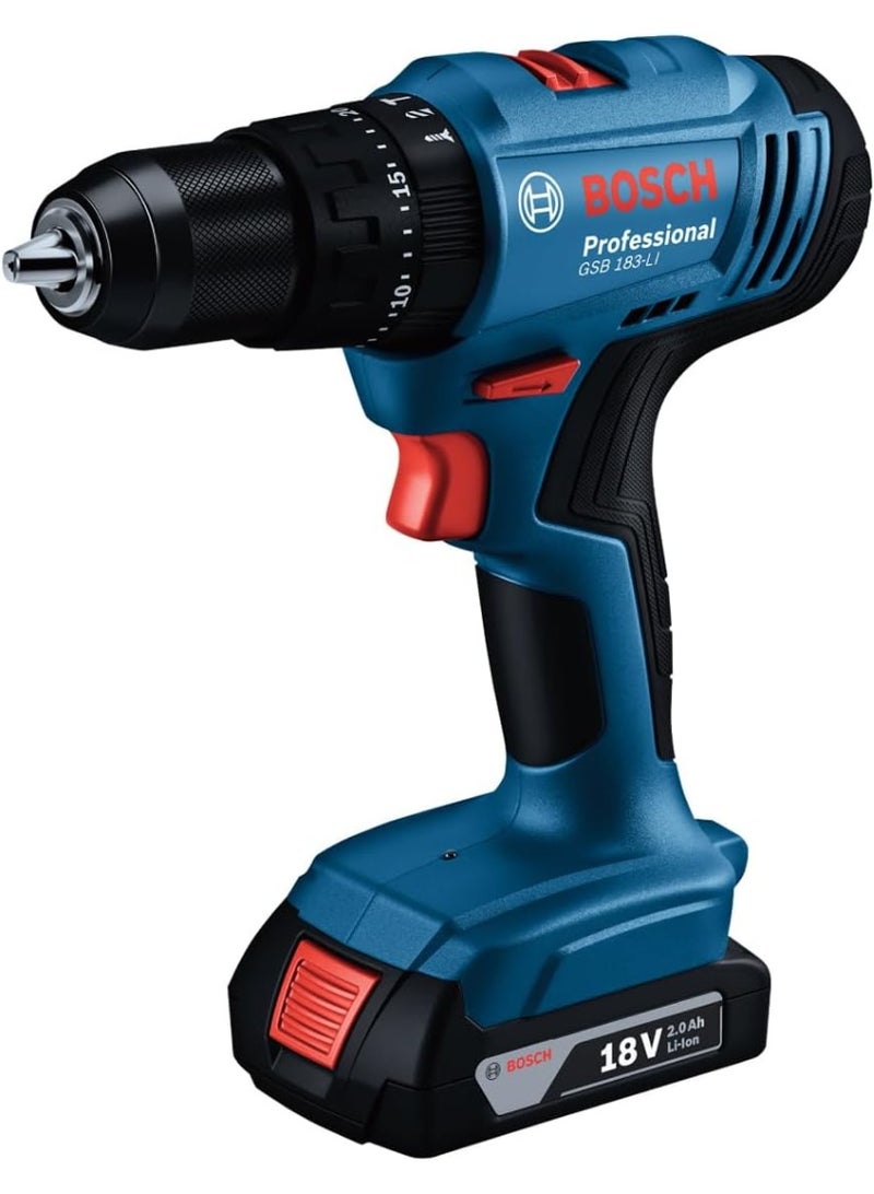 BOSCH GSB 183 LI Professional Cordless Impact drill/driver with 2 batteries 18V 2A 56 Nm 06019K91K0 - Image 3