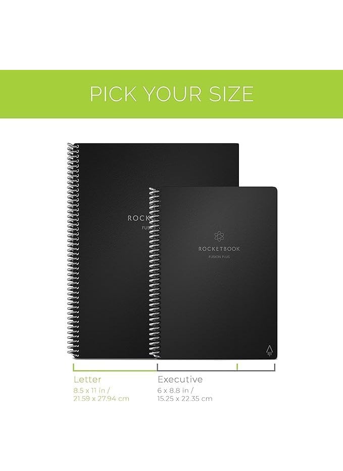 Rocketbook Rocketbook Smart Reusable Notebook Fusion Plus Executive Size Spiral Notebook  Planner Neptune Teal 6 x 88  - Image 2