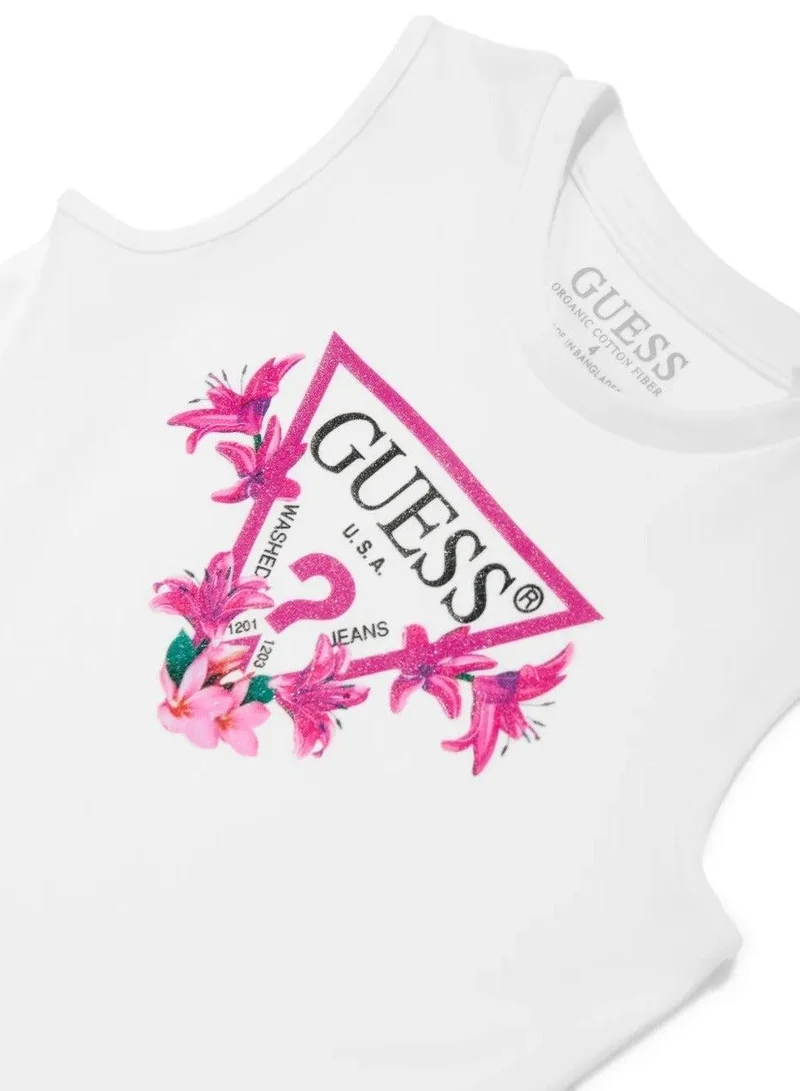 GUESS Sleeveless Ruffle Hem Dress