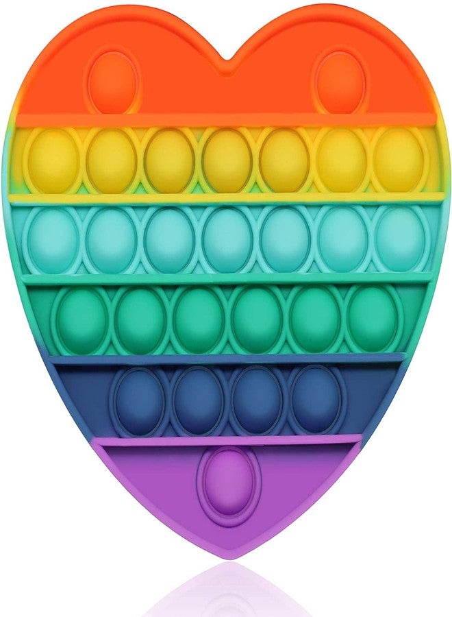 VikriDA Silicone Pops Bubble Sensory Fidget Toy Funny Desktop Game Soft Squeeze Toy (Heart pop it) - Image 3
