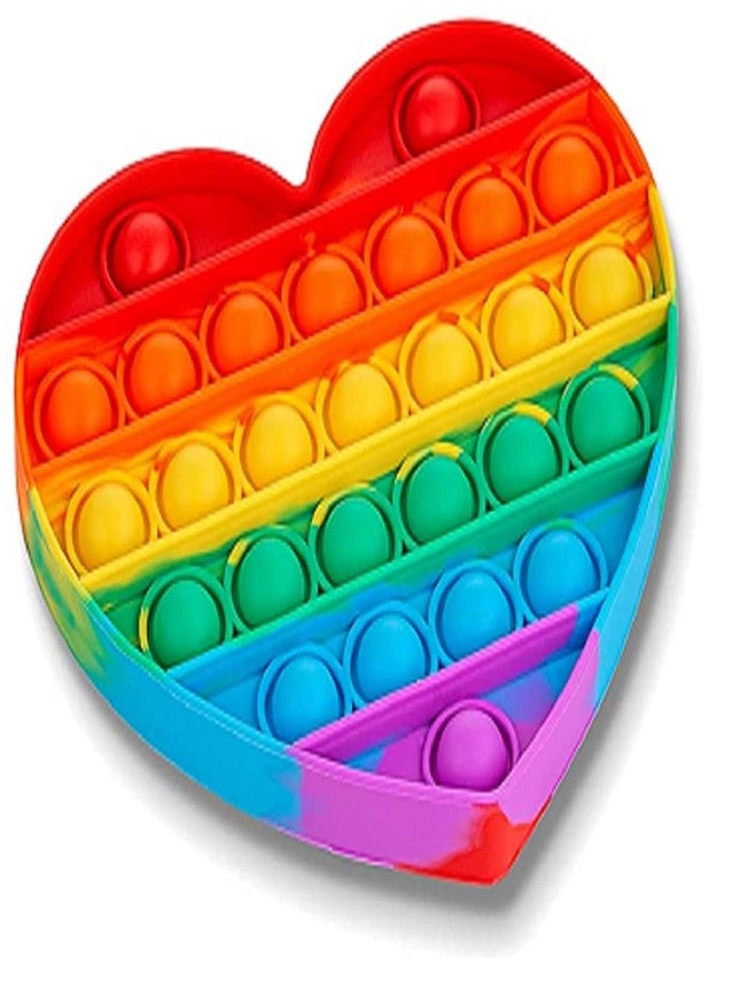 VikriDA Silicone Pops Bubble Sensory Fidget Toy Funny Desktop Game Soft Squeeze Toy (Heart pop it) - Image 4