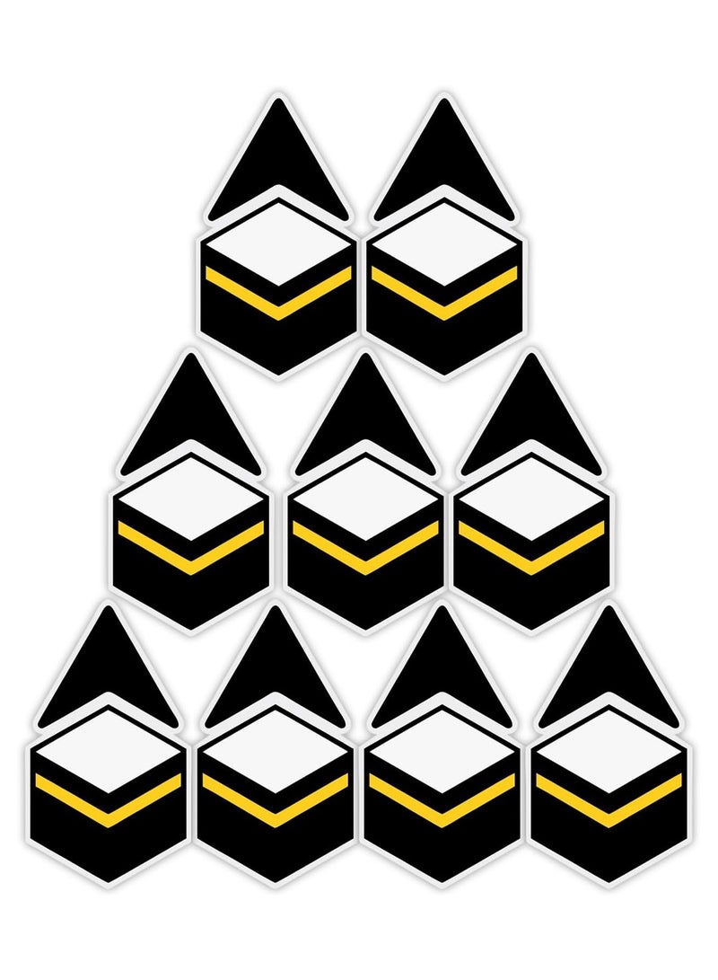 Rubik Qibla Direction Sign for Praying, 9pcs Self Adhesive Vinyl Decal Sticker for Muslim Kaaba (Size, 20x11.5cm) - Image 1