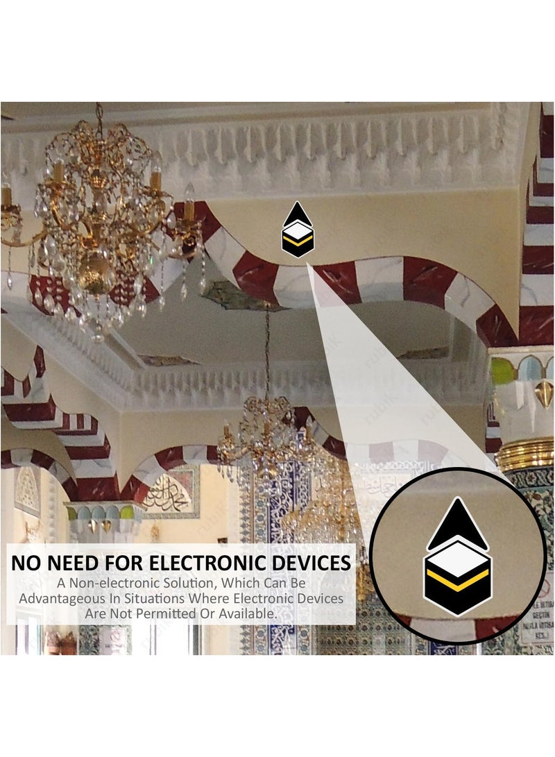 Rubik Qibla Direction Sign for Praying, 9pcs Self Adhesive Vinyl Decal Sticker for Muslim Kaaba (Size, 20x11.5cm) - Image 4