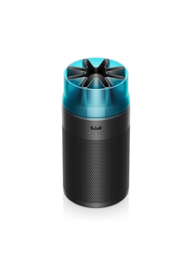 HushJet™ Purifier Compact, Quiet air purifier, App controlled, purifies up to 203 sq ft, Captures NO2 (Black/Teal) HJ10 Black/Teal