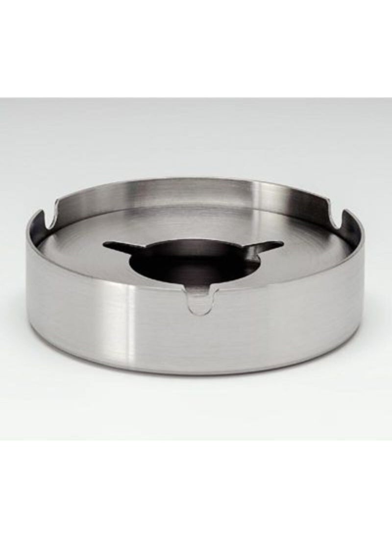 Viyalente - Stainless Small Size Round Matte Closed Ashtray with Windshield 8 cm - Image 1
