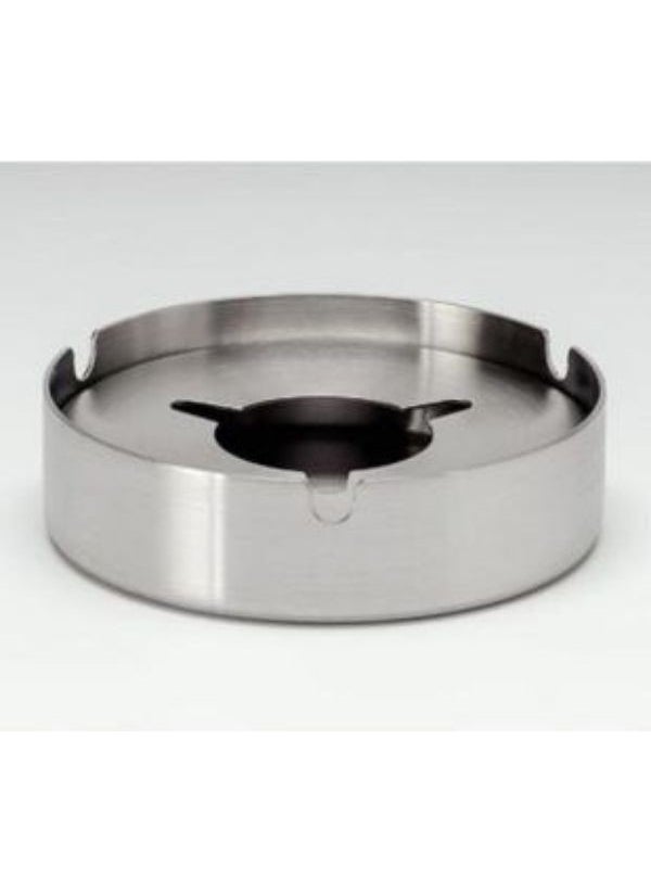 Viyalente - Stainless Small Size Round Matte Closed Ashtray with Windshield 8 cm - Image 1