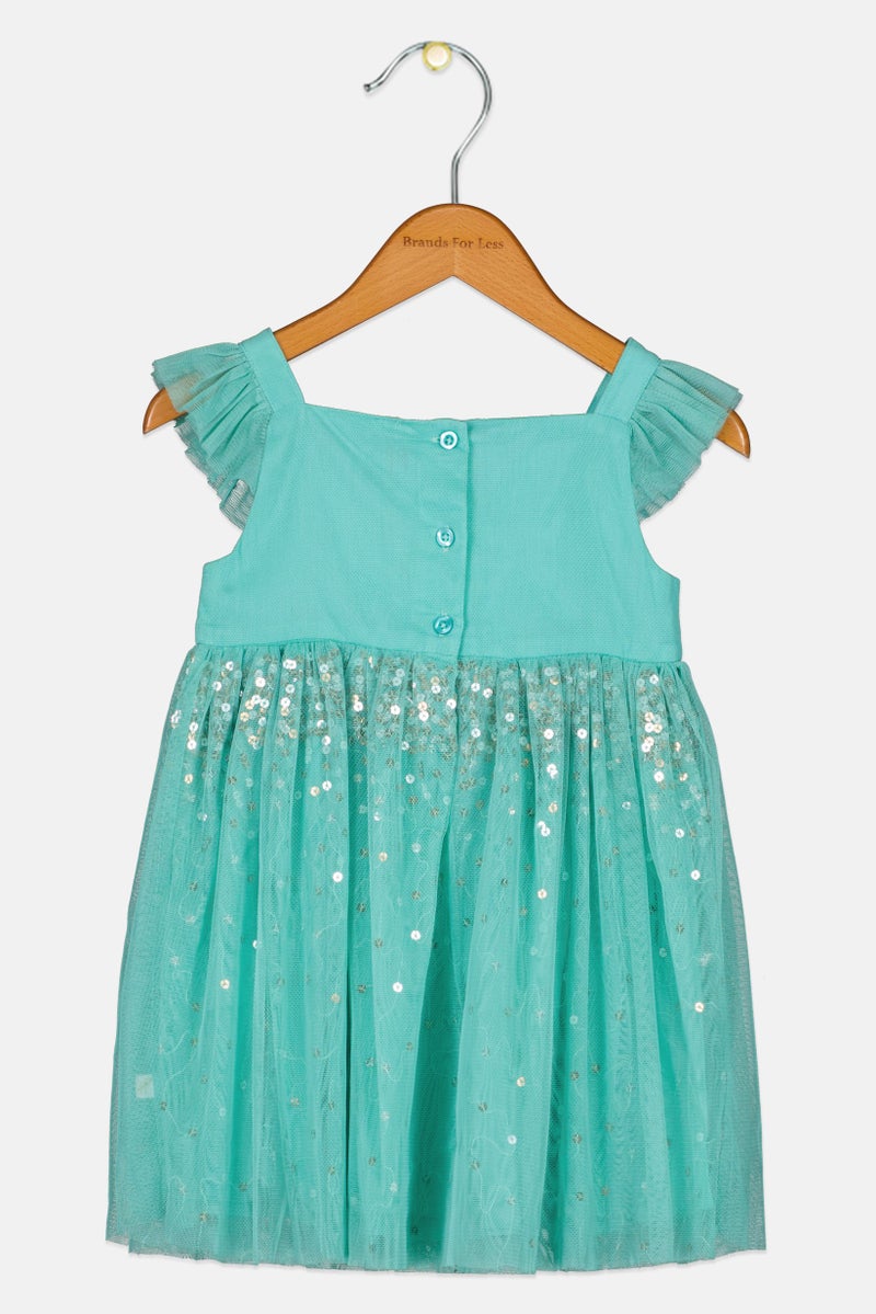 Hamleys فستان مزخرف مع كشكش للفتيات الصغيرات، أخضر - Image 2