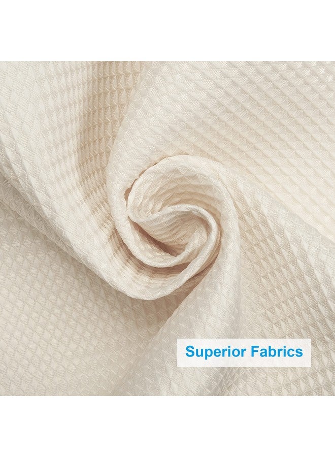 AmazerBath Waffle Shower Curtain, Heavy Duty Fabric Shower Curtain with Waffle Weave Hotel Quality Bathroom Curtains, 72 x 72 Inches (Cream Yellow) - Image 5