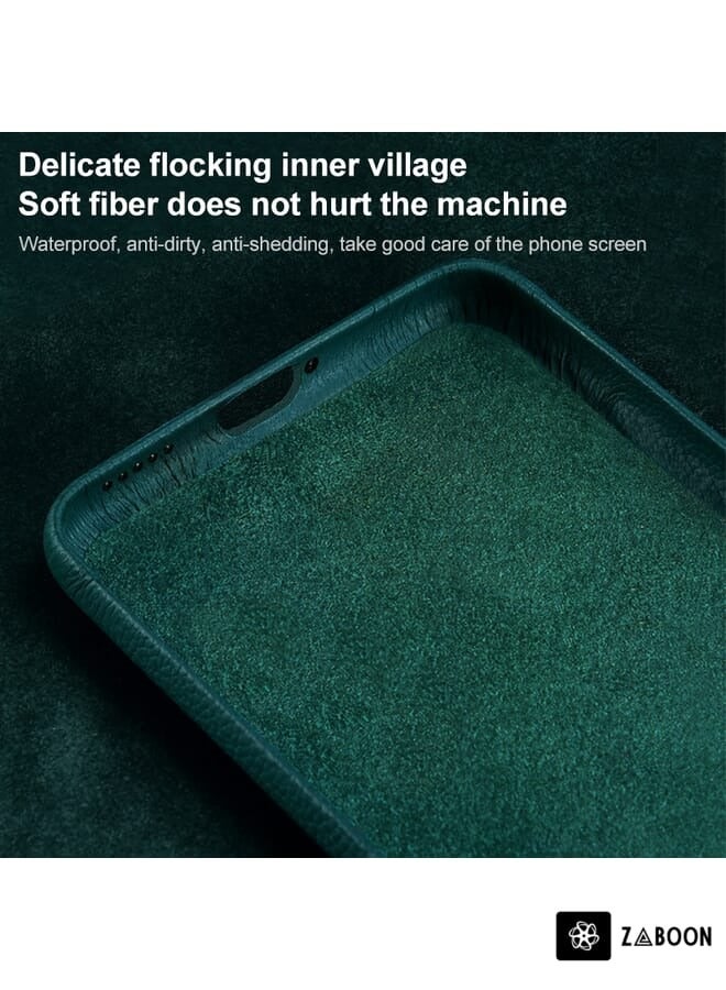 Icarer Protective Case Cover For Huawei P40 Grain Cowhide Leather Back Navy Blue - Image 5