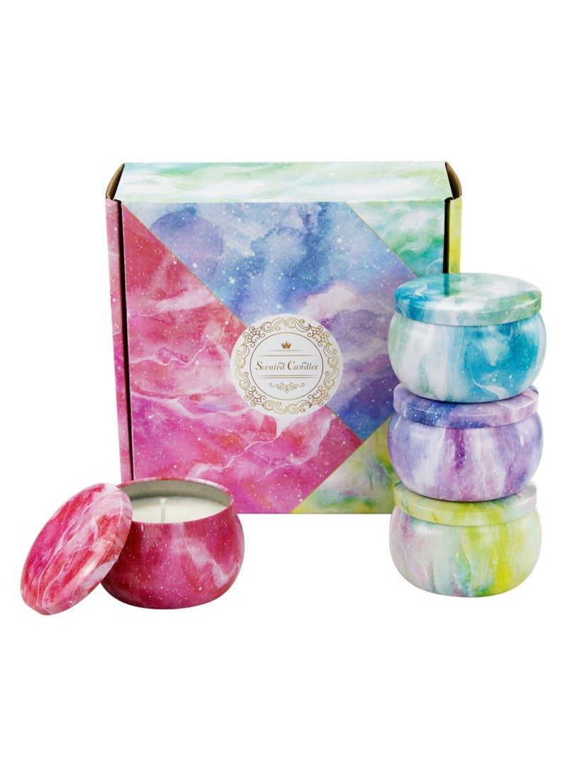 ChicAbode 4 Pcs Aromatherapy Candle, Scented Candles Gift Set, Soy Wax Aromathrapy Candles for Stress Relief, for Home Scented, Birthday, Christmas, Thanksgiving, Mother's Day, Phantom Color Style - Image 1