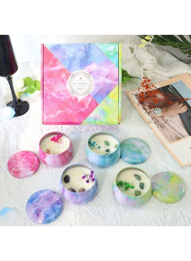 ChicAbode 4 Pcs Aromatherapy Candle, Scented Candles Gift Set, Soy Wax Aromathrapy Candles for Stress Relief, for Home Scented, Birthday, Christmas, Thanksgiving, Mother's Day, Phantom Color Style - Image 5