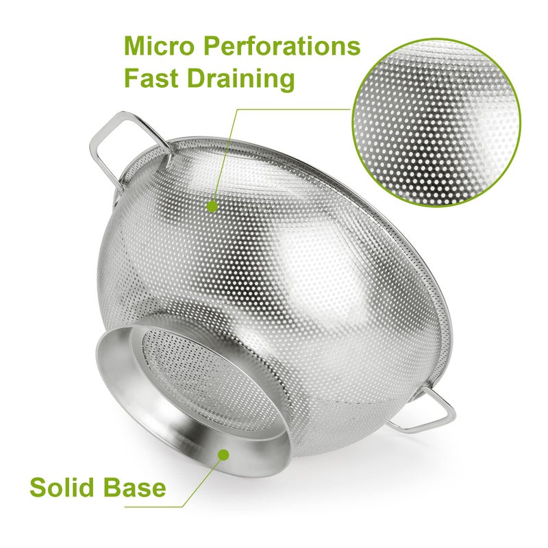 Gulex Colander Stainless Steel 3-Quart, Strainer for Kitchen Food, Dishwasher Safe - Image 3