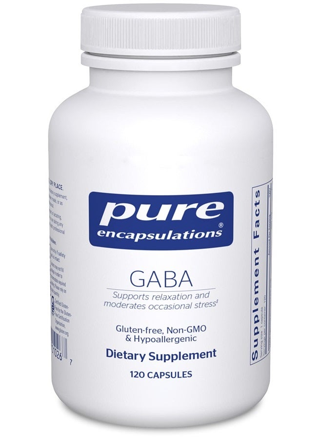 Pure Encapsulations غابا - مكمل لدعم الاسترخاء واعتدال التوتر العرضي - مع أحماض أمينية غابا الممتازة - 120 كبسولة - Image 1