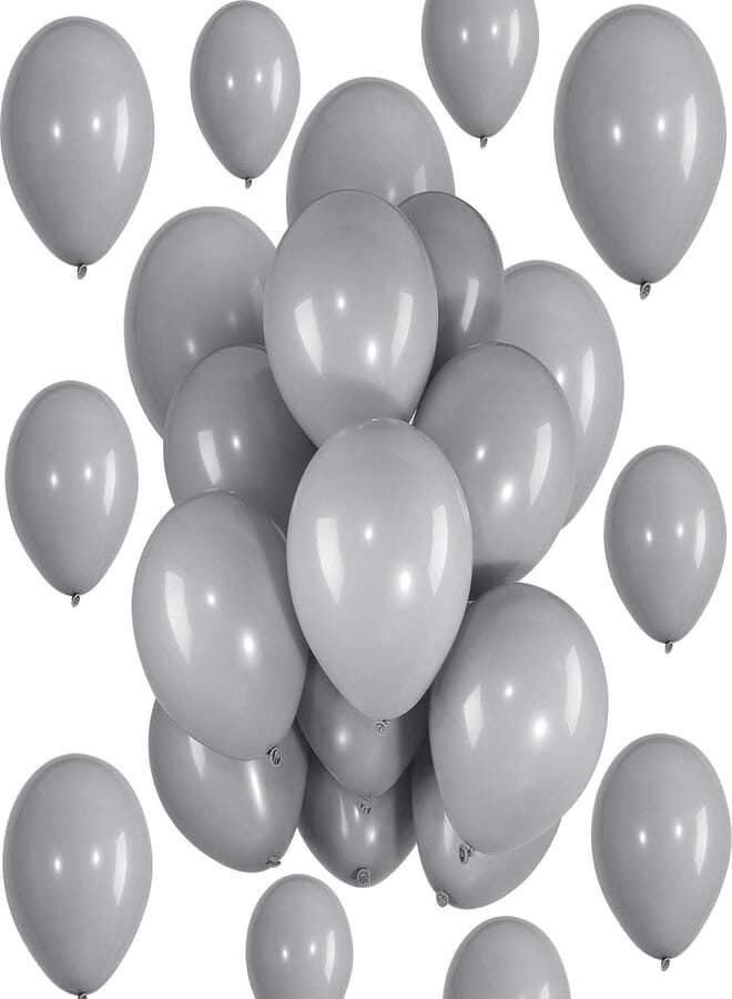 Secret Gray Balloons 100 Pack 10 Inch Party Balloons Gray Latex Balloons for Weddings, Birthday Party, Bridal Shower, Party Decoration (10 Inch, Gray)