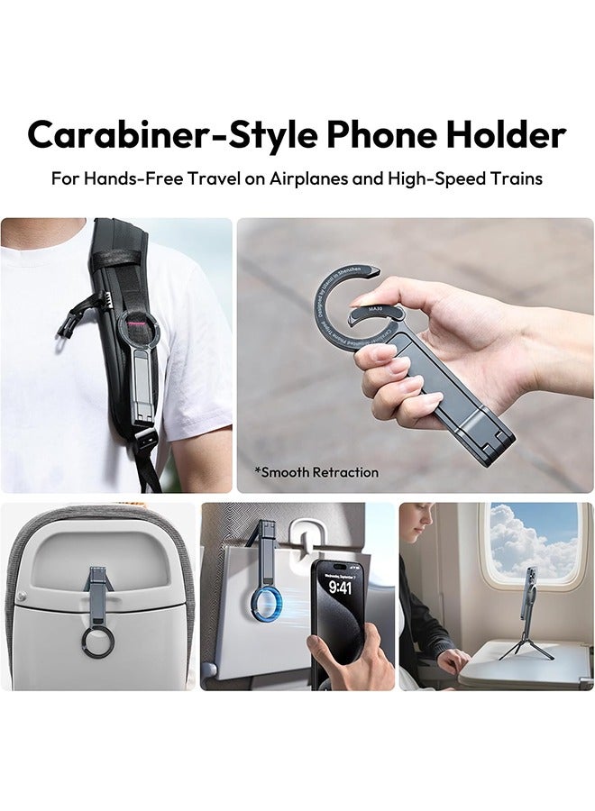 ULANZI MA30 Magnetic Phone Tripod Stand for iPhone - Aluminium Maglock Smartphone Mini Tripod Pocket Cell Phone Stand Strong Magnet Quick Mount Compatible with iPhone 16 15 14 13 12 Series, Black - Image 5