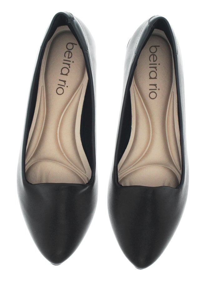 Beira Rio Solid Pointed Toe Block Heel Shoes - Image 1