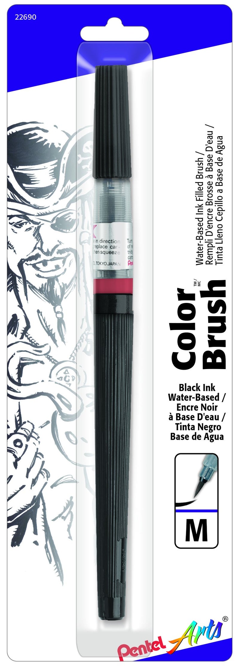Pentel Color Brush Pen Black GFLBP101