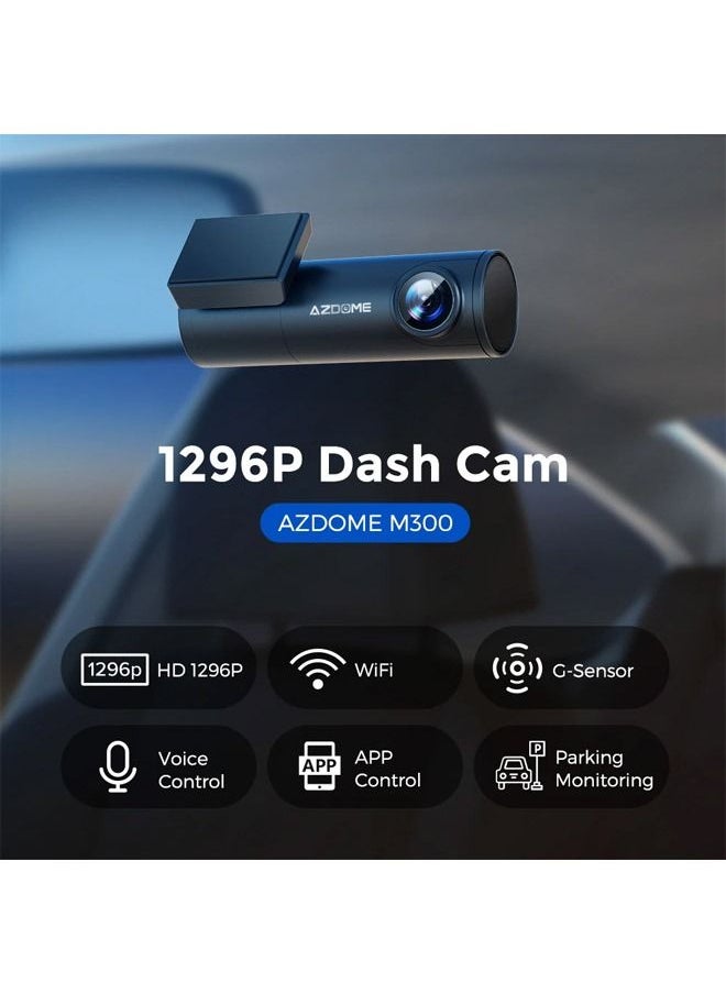 M300 Car DVR Voice Control Dash Cam 1296P WiFi Dashcams Hidden Car Camera Night Vision G-Sensor 24H Parking Monitor