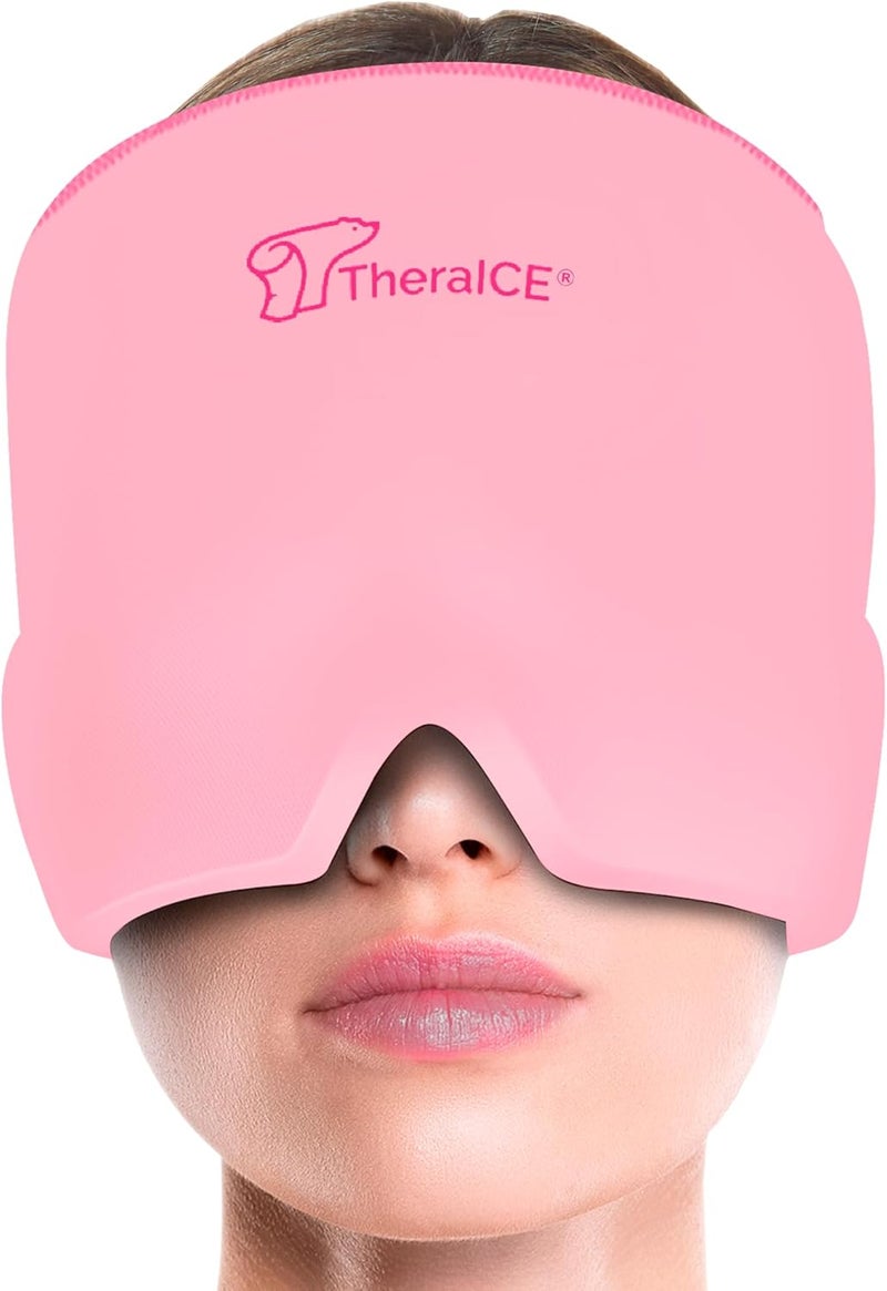 TheraICE TheraICE Headache Relief Cap, Migraine Ice Pack Mask Products, Women Cooling Gel Hat, Face Cold Compress Head Wrap for Her Stress. Great Birthday Gift for Mom, Sister, Grandma, Girlfriend, & Teacher