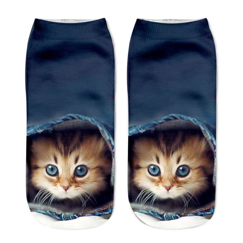 3D Personality Animal Print Socks Cute Boat Socks Cat Socks Cartoon Print Socks Dog Series Adult Socks Digital Print - Image 2