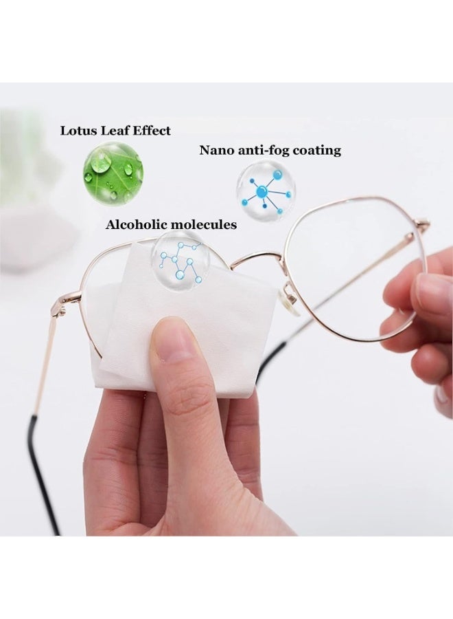 100 Pack Anti Fog Wipes for Glasses, Individually Wrapped Pre-Moistened Lens Cleaner, 24-Hour Fog-Free Protection for Eyeglasses, Sunglasses, Goggles & Screens - Image 2