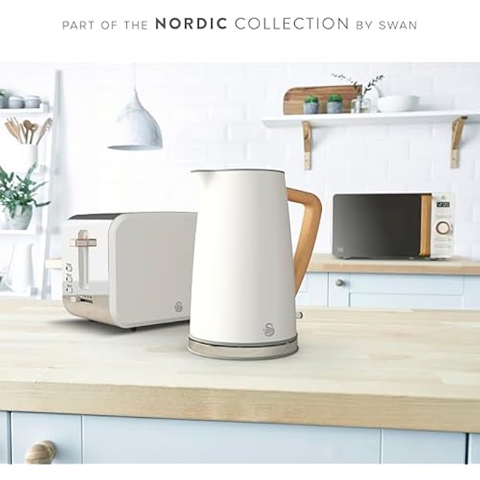 Swan Nordic Cordless Kettle White 17L - Image 5