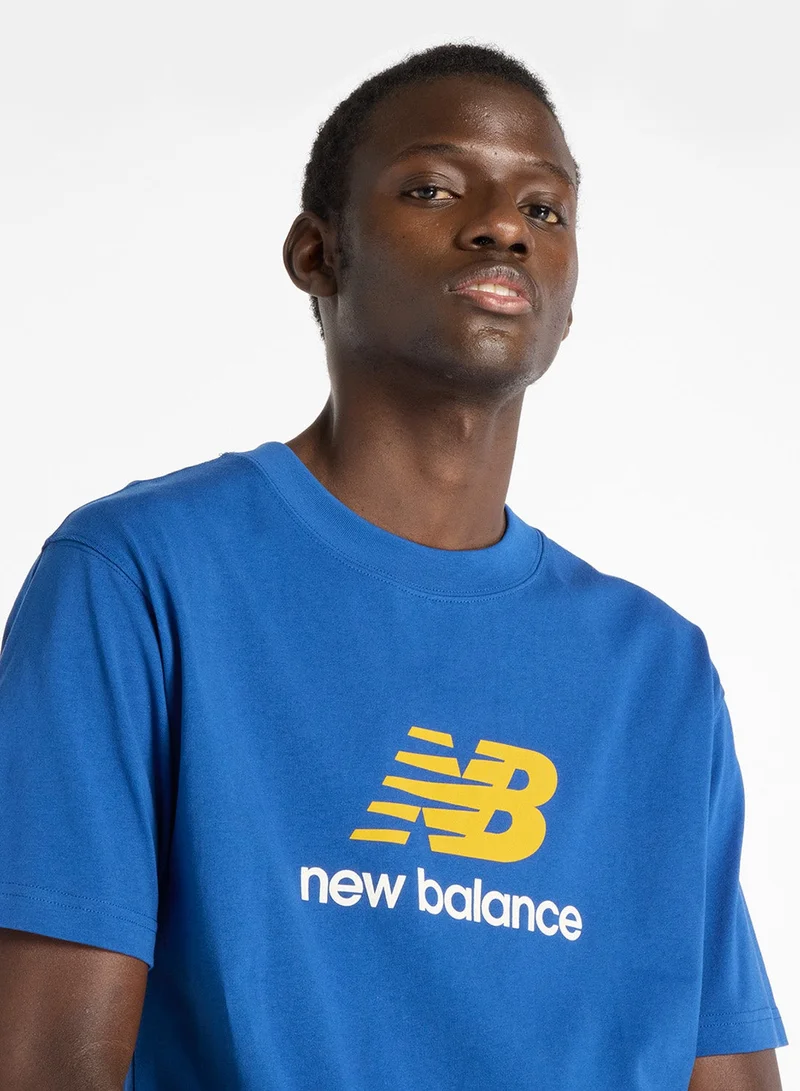 New Balance galaxy blue (433) Athletics Logo T-Shirt for Men | Best Price UAE