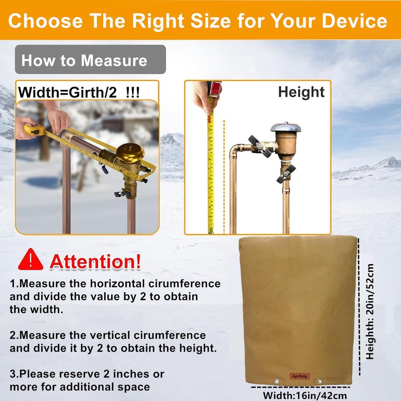 Aprllolg Backflow Preventer Insulated Cover, Well Pump Insulation Covers for Winter Freeze Protection, Outside Insulation Cover Pouch for Water Sprinkler Valve,Pressure Vacuum Breaker (Coffee 16" W x 20" H) - Image 4