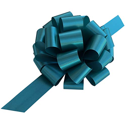 Large Teal Blue Pull Bows 9 Wide Set of 6 Christmas Gift Bows Gift Basket Presents Cancer Awareness Fundraiser Birthday Decoration Classroom Office Christmas Easter Spring