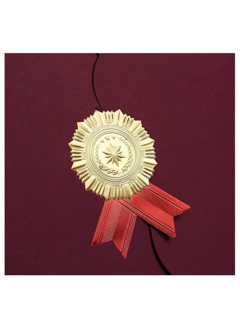 A4 Certificate Holder Graduation Diploma Cover Degree Certificate Holder Trifold Document Covers for Award Certificates Diplomas Documents Contract Invitation Card 5pcs Red - Image 3