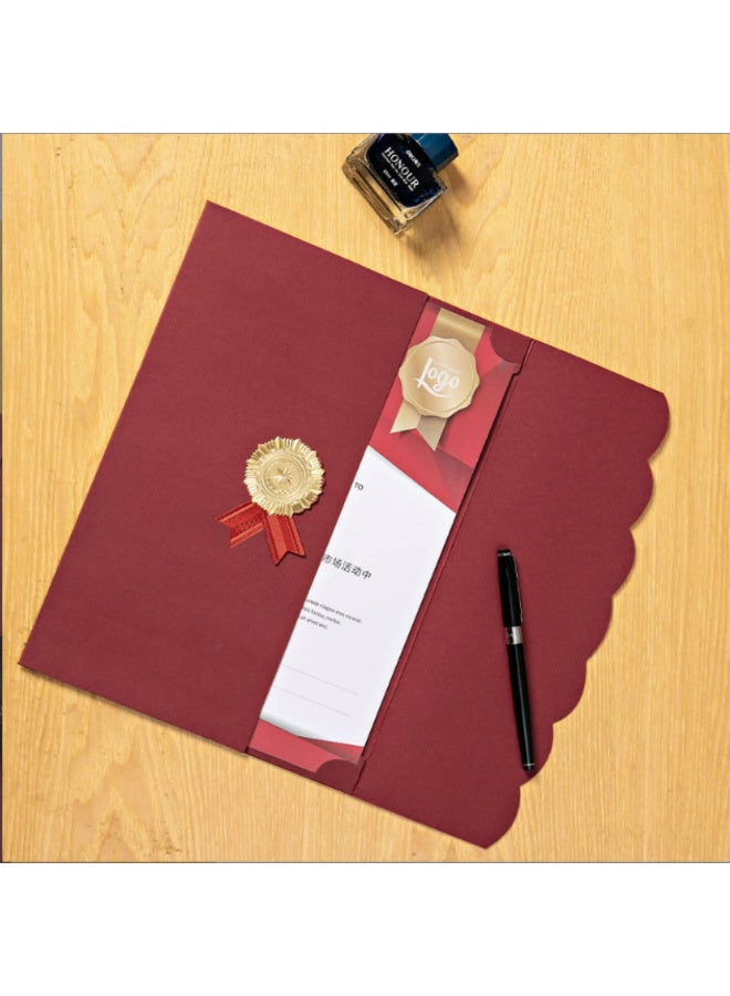 A4 Certificate Holder Graduation Diploma Cover Degree Certificate Holder Trifold Document Covers for Award Certificates Diplomas Documents Contract Invitation Card 5pcs Red - Image 4