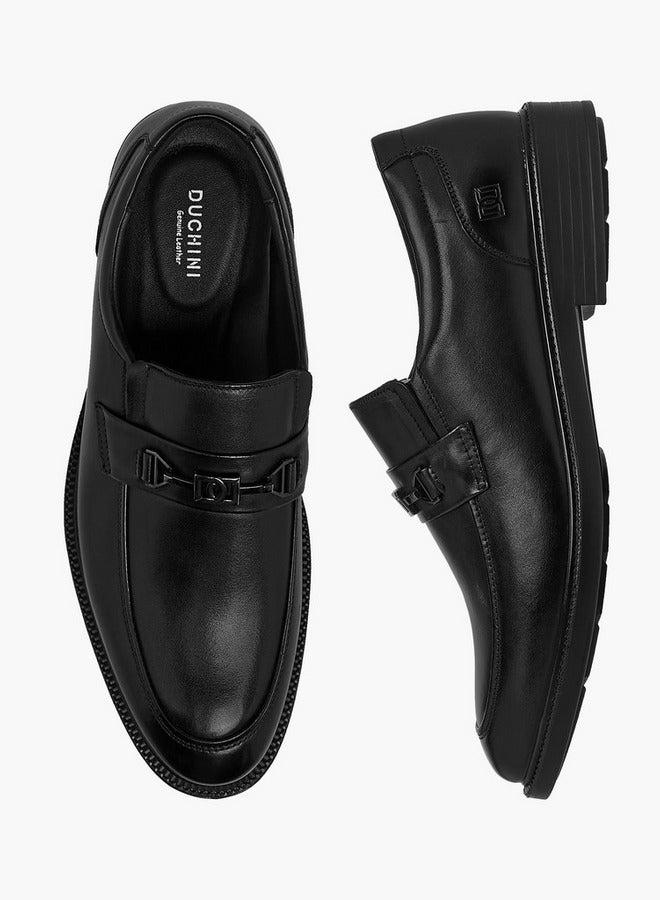 DUCHINI Men's Solid Slip-On Loafers - Image 3