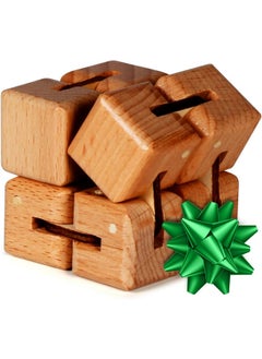 BUNMO BUNMO Stocking Stuffers for Teens - Infinity Cube Fidget Toy - Stocking Stuffers for Teen Boys - Fidgets for Adults - Travel Toys - Gifts for Teenage Boys - 10 Year Old Boy Gift - 1 Pack Beech Wood  - Image 1