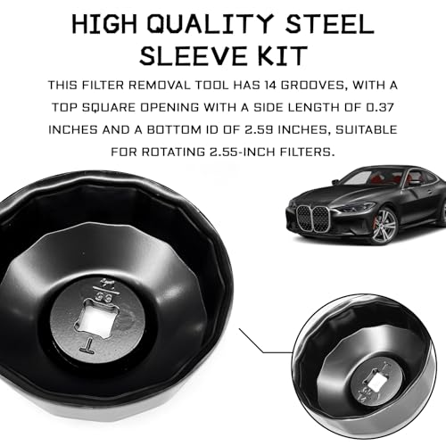 QQWD 3084963 2520799 Oil Filter Wrench for Polaris 65mm 14 Flutes Heavy Duty Wrench Socket Removal Tool for Ranger RZR Sportsman ACE 500 570 800 900 for 255 Oil FilterBlack - Image 5