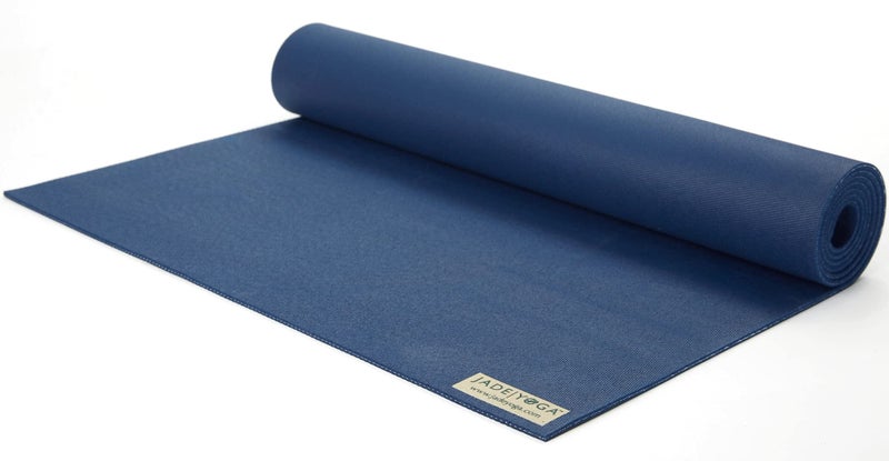 JadeYoga Travel Yoga Mat Packable Lightweight Portable Yoga Mat NonSlip Natural Rubber Mat for Women Men Great for Yoga Home Gym Pilates Fitness StretchingMidnight Blue 68 x 24