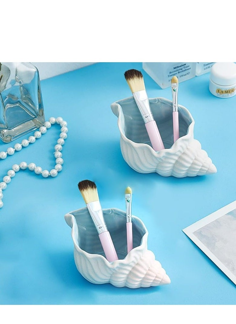 Oasisgalore 1 Pcs Ceramic Conch Trinket Tray – Blue Jewelry Dish for Earrings, Rings, and Bracelets.  - Image 5